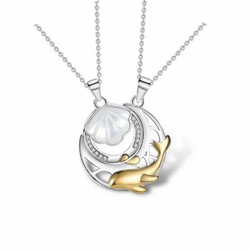 Dây Chuyền Đôi Lili Jewelry Bạc Tình Yêu Tình Bạn Thân BFF Đính Đá CZ Forever Love LILI_528145 Màu Bạc