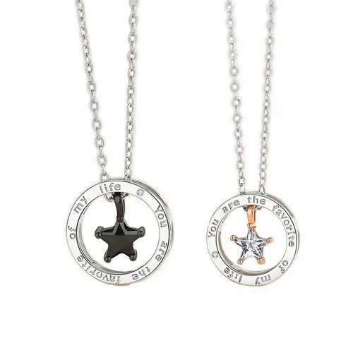 Dây Chuyền Đôi Lili Jewelry Bạc Tròn Đính Đá CZ Tình Yêu Tình Bạn Thân BFF LILI_619562 Màu Bạc - Trang sức - Vua Hàng Hiệu