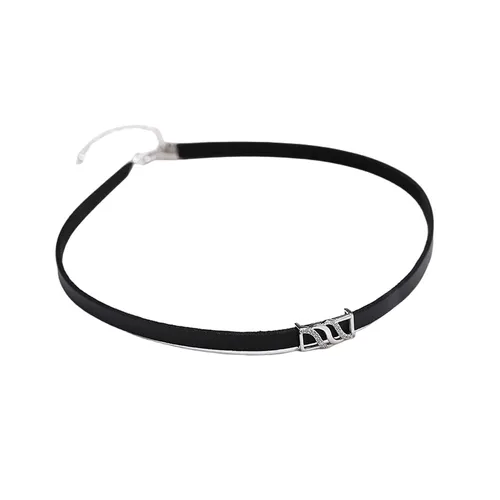 Trang sức Đen Dây chuyền - Dây Chuyền Lili Jewelry Choker Bạc Nữ Dây Da Mặt Dạng Sóng Đẹp LILI_348583 Màu Đen - Vua Hàng Hiệu