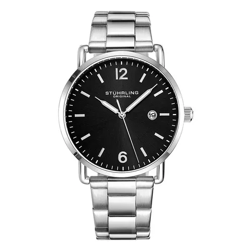 Đồng Hồ Nam Stuhrling Minimalist 3901 Watch 38mm Màu Đen Bạc