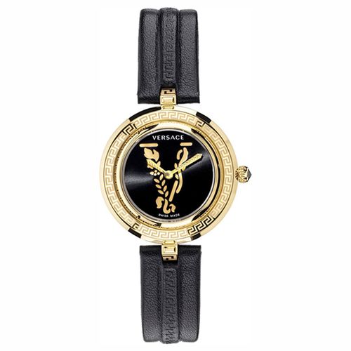 Đồng Hồ Nữ Versace Virtus Infinity Leather Watch 34mm VEZ400121 Màu Vàng Đen