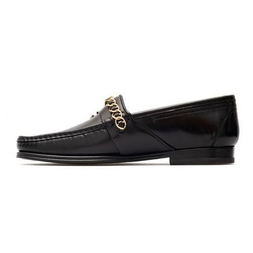 Giày Lười Dolce & Gabbana Chain-trim Leather A30154 AY925 Màu Đen Size 39