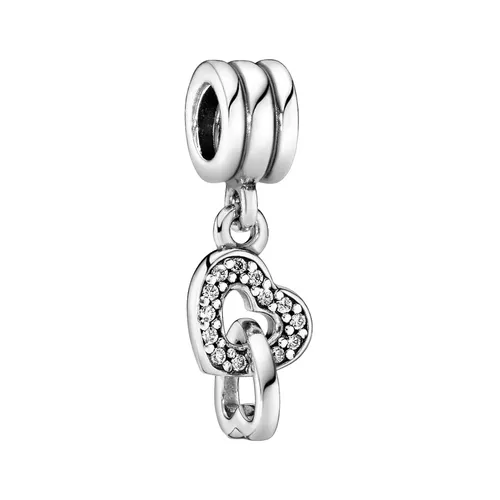 Hạt Vòng Charm Pandora Colgante Corazones Entrelazado 791242CZ Màu Bạc