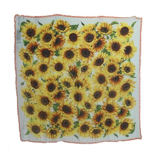 Khăn Quàng Cổ Dolce & Gabban D&G Multicolor Sunflower Print Modal Wrap Shawl Women's Scarf Màu Vàng-3