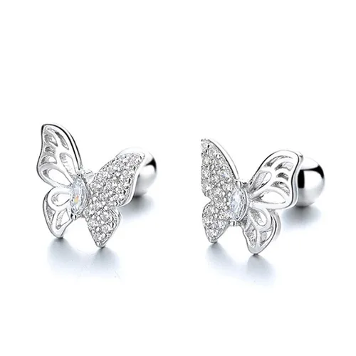 Khuyên Tai LiLi Jewelry Butterfly Hồ Điệp Eudora, Đính Đá CZ Eudora Lili_636419 Màu Trắng
