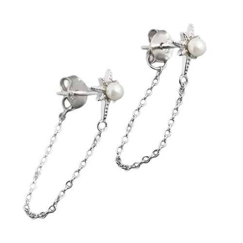 Khuyên Tai LiLi Jewelry Dạng Chuỗi Đính Ngọc Trai Lili_264546 Màu Trắng
