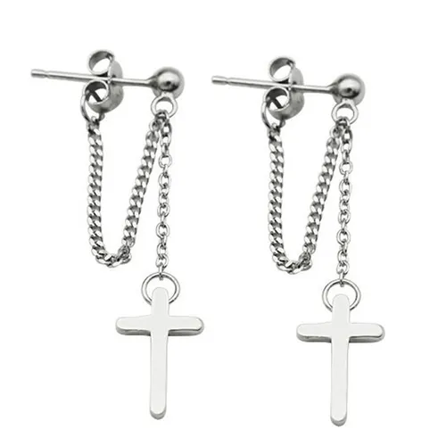Khuyên Tai LiLi Jewelry Dạng Chuỗi Hình Thánh Giá Lili_389572 Màu Bạc - Trang sức - Vua Hàng Hiệu