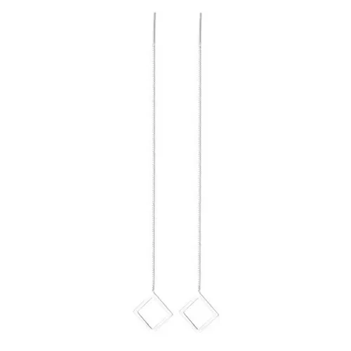 Lili Jewelry Bạc Khuyên tai Bạc 925 - Khuyên Tai LiLi Jewelry Dạng Chuỗi Hình Vuông Lili_155594 Màu Bạc - Vua Hàng Hiệu