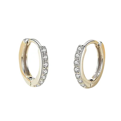Lili Jewelry Bạc Khuyên tai - Khuyên Tai LiLi Jewelry Dạng Tròn Đính Đá CZ Cristy Lili_886531 Màu Bạc - Vua Hàng Hiệu