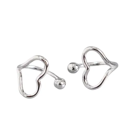 Khuyên Tai LiLi Jewelry Đeo Vành Tai Steel Heart Lili_446813 Màu Trắng - Trang sức - Vua Hàng Hiệu