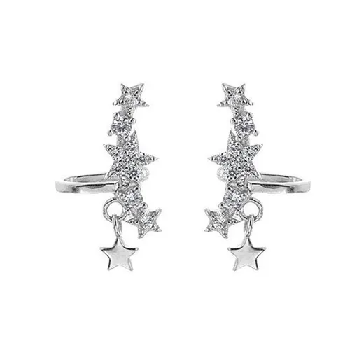 Lili Jewelry Bạc Khuyên tai - Khuyên Tai LiLi Jewelry Hình Ngôi Sao Đính Đá CZ Lili_321925 Màu Bạc - Vua Hàng Hiệu