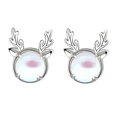 Lili Jewelry Bạc Khuyên tai - Khuyên Tai LiLi Jewelry Hình Tuần Lộc Đính Pha Lê Aurora Lili_369263 Màu Bạc - Vua Hàng Hiệu