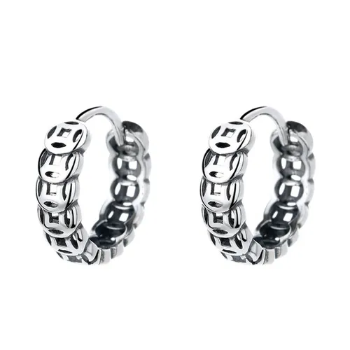 Khuyên Tai Unisex LiLi Jewelry Dạng Tròn Kim Tiền Lili_387354 Màu Bạc - Trang sức - Vua Hàng Hiệu