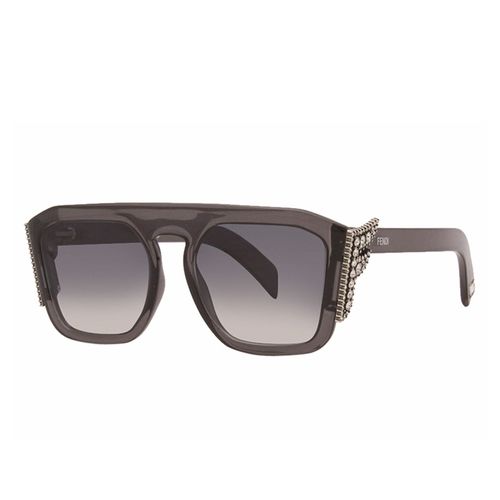 Kính Mát Fendi Dark Grey Gradient Square Ladies Sunglasses FF 0381/S KB7 55 Màu Xám