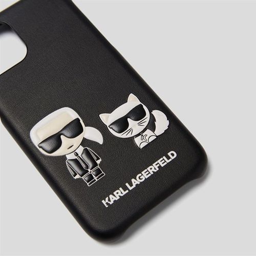 Ốp Điện Thoại Karl Lagerfeld iPhone 12 Pro Max Hai Hình Giả Da KLHCP12LSKCBK Màu Đen-1