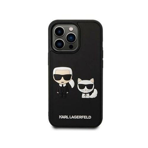 Ốp Điện Thoại Karl Lagerfeld 14promax Hai Hình Ông Già Và Mèo 3D KLHCP14X3DRKCK Màu Đen (Logo Nổi)-2