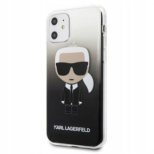 Ốp Điện Thoại Karl Lagerfeld iPhone 11 KLHCN61TRDFKBK Hình Ông Già Màu Đen Xám-2