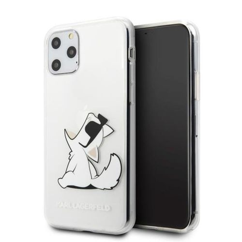 Ốp Điện Thoại Karl Lagerfeld iPhone 11 Pro Max Hình Mèo Ngồi KLHCN65CFNRC Màu Trắng