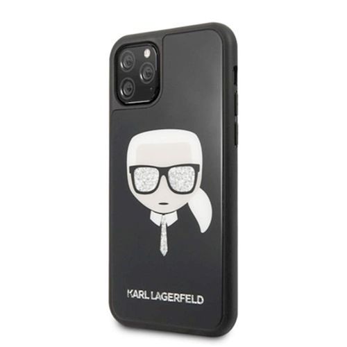 Ốp Điện Thoại Karl Lagerfeld iPhone 11 Pro Nhũ Hình Ông Già KLHCN58DLHBK Màu Đen