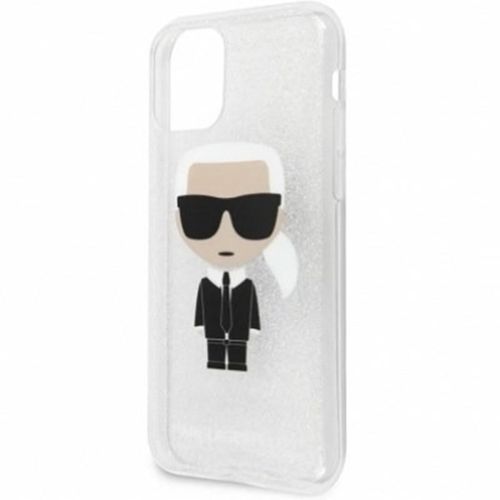 Ốp Điện Thoại Karl Lagerfeld iPhone 11 Thường KLHCN61TPUTRIKSL Nhũ Trắng Hình Ông Già-1