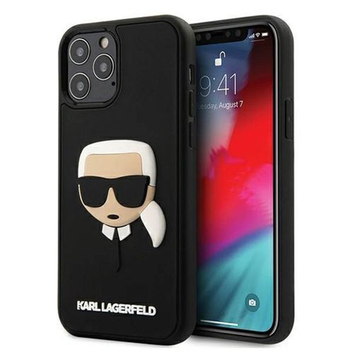 Ốp Điện Thoại Karl Lagerfeld iPhone 12 / iPhone 12 Pro Hình Ông Già 3D Silicon KLHCP12MKH3DBK Màu Đen-3