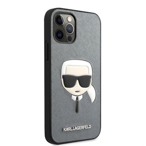 Ốp Điện Thoại Karl Lagerfeld iPhone 12 Pro Max KLHCP12LSAKHSL Vân Xám Hình Ông Già-1