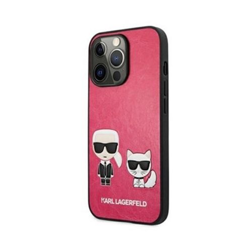 Ốp Điện Thoại Karl Lagerfeld iPhone 13 Pro Max Hồng Viền Đen-1