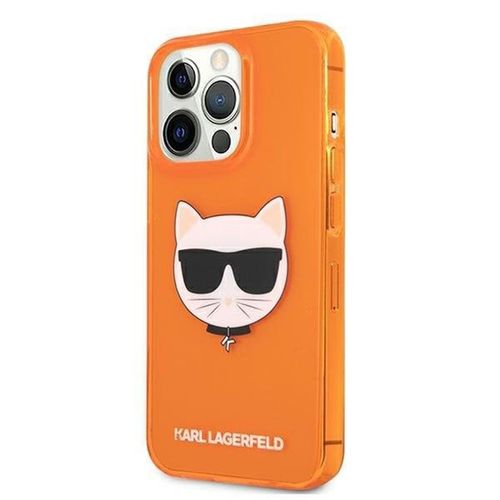 Ốp Điện Thoại Karl Lagerfeld iPhone 13 Pro Max KLHCP13XCHTRO Hình Mèo Màu Cam-2