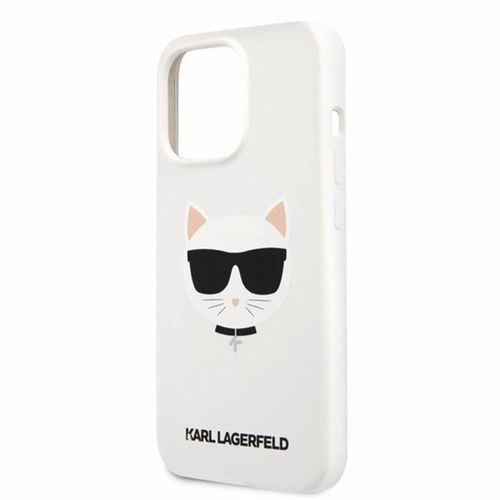 Ốp Điện Thoại Karl Lagerfeld iPhone 13 Pro Max KLHCP13XSLCHWH  Mèo Trắng Silicon-4