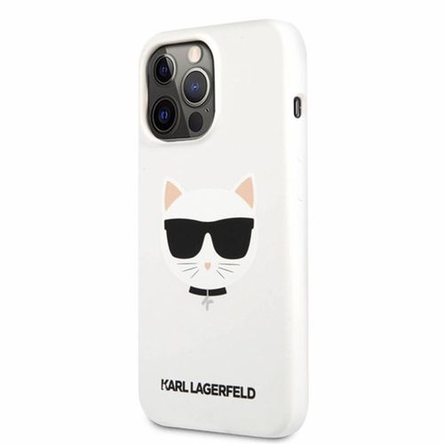 Ốp Điện Thoại Karl Lagerfeld iPhone 13 Pro Max KLHCP13XSLCHWH  Mèo Trắng Silicon-5