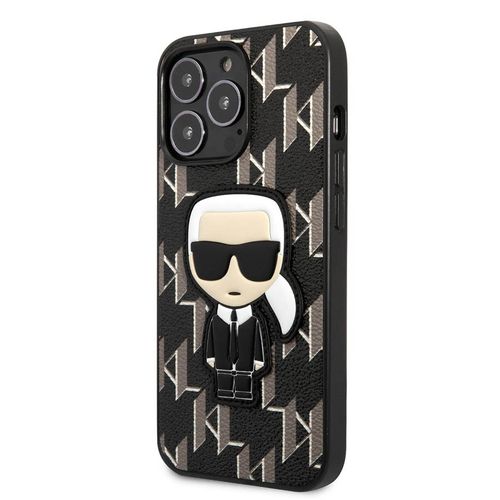 Ốp Điện Thoại Karl Lagerfeld  iphone 13 Pro Monogram Fullbody KLHCP13LPMNIKBK Màu Đen Xám