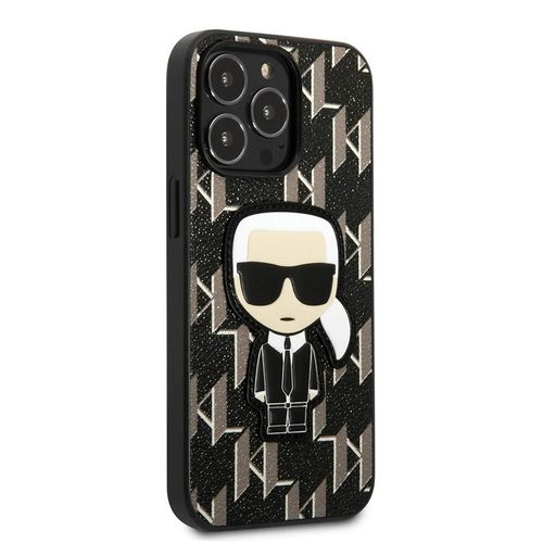 Ốp Điện Thoại Karl Lagerfeld  iphone 13 Pro Monogram Fullbody KLHCP13LPMNIKBK Màu Đen Xám-3