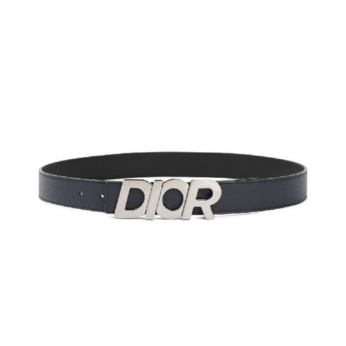 Thắt Lưng Dior Silver Logo 4335RUTAM H16Q Màu Xanh Đen Size 90-1