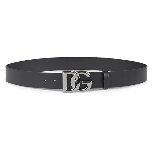 Thắt Lưng Nam Dolce & Gabbana D&G Logo Buckle Black BC4646 AX622 80999 Màu Đen Size 90