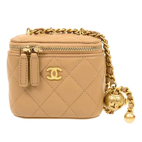 Túi Đeo Chéo Chanel AP1447 Small Vanity With Chain Lambskin Màu Vàng Be