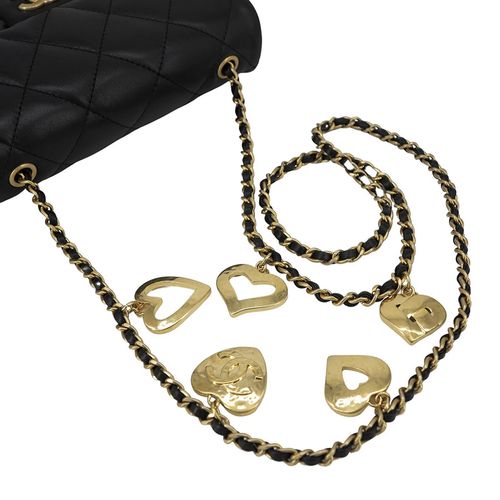 Túi Đeo Chéo Chanel Heart Charms Mini Flap Bag In Black Lambskin Màu Đen-4