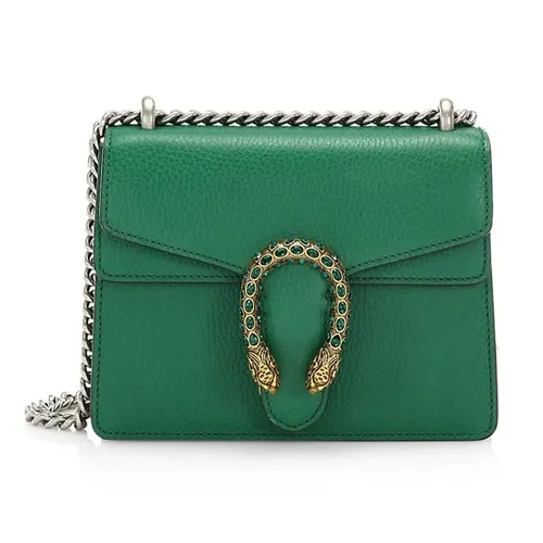 Gucci Mini Dionysus Leather Shoulder Bag Green