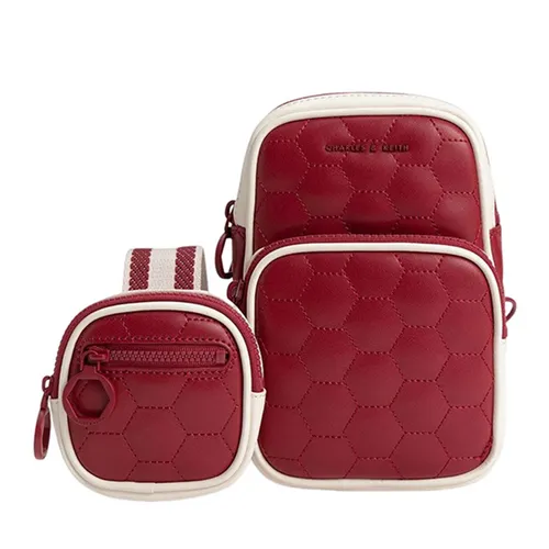 Túi Đeo Chéo Nữ Charles & Keith CNK Textured Elongated Crossbody Bag Red 80151183 Màu Đỏ