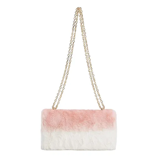 Túi Đeo Vai Nữ Charles & Keith CNK Paffuto Chain Handle Furry Long Wallet - Light Pink CK6-10681031-2 Màu Hồng