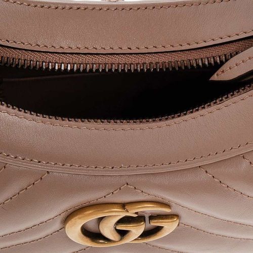 Túi Xách Tay Gucci GG Marmont Half-Moon-Shaped Mini Bag New Beige Màu Beige-3