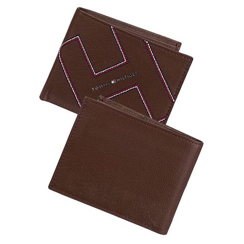 Ví Tommy Hilfiger Men's Genuine Leather Wallet With Multiple Card Slots Màu Nâu-2