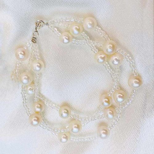 Vòng Đeo Tay Minh Hà Pearl Jewelry Ngọc Trai Màu Trắng