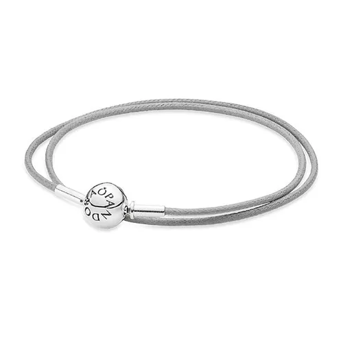 Trang sức Xám - Vòng Đeo Tay Pandora Retired Pandora Double Grey Fabric ESSENCE Bracelet 596001CGY-D Màu Xám - Vua Hàng Hiệu