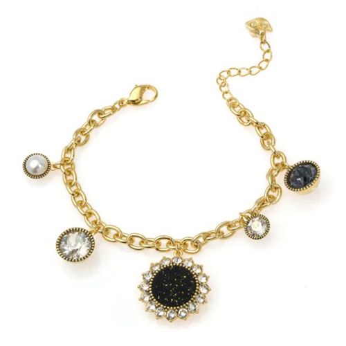 Vòng Đeo Tay Swarovski Millennium Velvet Bracelet Medium 5486998 Màu Vàng-1