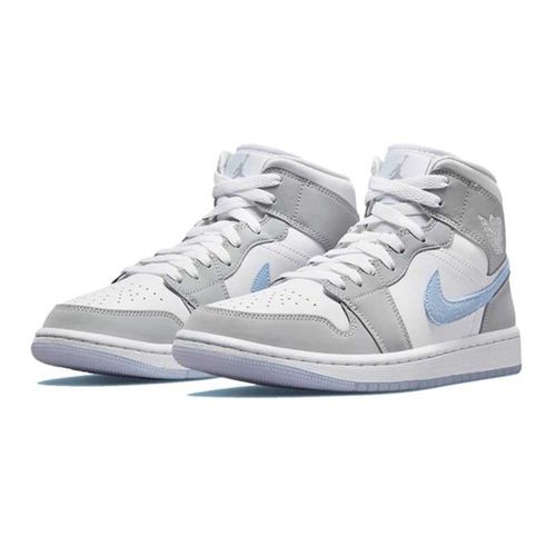 Giày Thể Thao Nike Wmns Air Jordan 1 Mid Grey Blue BQ6472-105 Màu Xám Trắng Size 40.5
