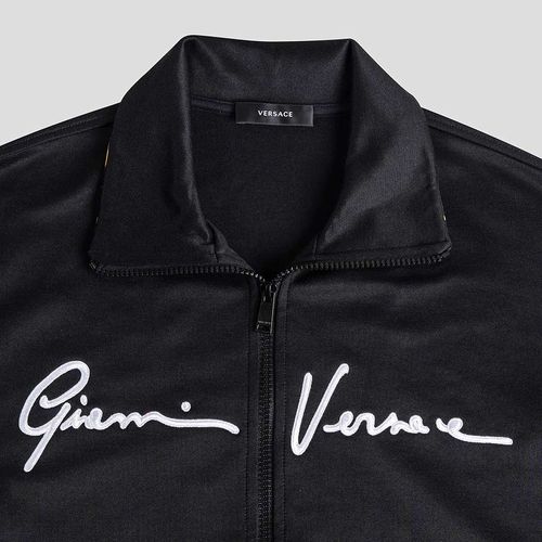 Áo Khoác Versace Logo Embroidered Neck Detail 1002770 1A02035 1B000 Màu Đen-2