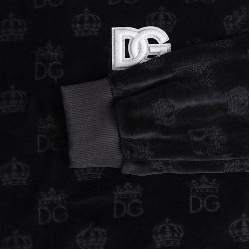 Áo Nỉ Nam Sweater Dolce & Gabbana D&G Fur Logo Embroidered Black G9PQ1T G7F6T N0000 Màu Đen Size 44-4