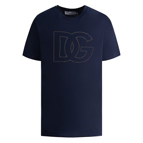 Áo Phông Dolce & Gabbana DG Logo Printed G8QO0T G7I7J B0665 Màu Xanh Navy Size M