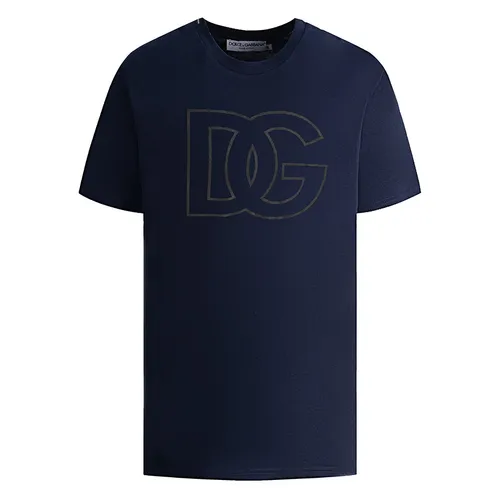 Áo Phông Nam Dolce & Gabbana D&G DG Logo Printed G8QO0T G7I7J B0665 Màu Xanh Navy Size S