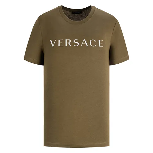 Áo Phông Versace Logo Embroidered Brown A87021S A230901 Màu Nâu Size M